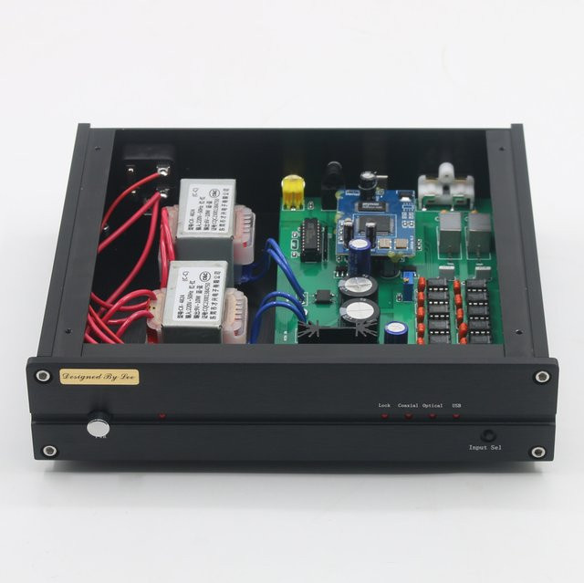 SENGTERBELLE L1543DAC 16X HiFi TDA1543 Home Audio DAC Decoder in Schwarz mit USB-C, Koaxial- und Glasfaser-Eingang - Bild 1
