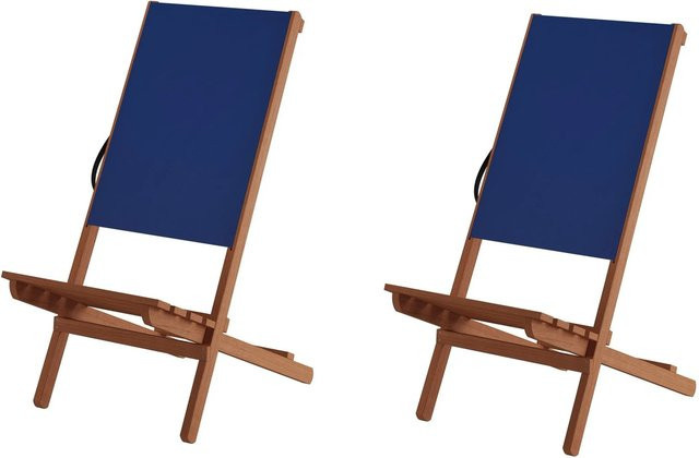 Erst-Holz Wikingerstuhl-Set aus Buchenholz, Doppelpack, Farben Blau und Braun, rustikaler Lagerfeuerstuhl für den Garten - Bild 1