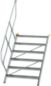 Günzburger MUNK Aluminium-Treppe mit 6 Stufen in Silber - Bild 1