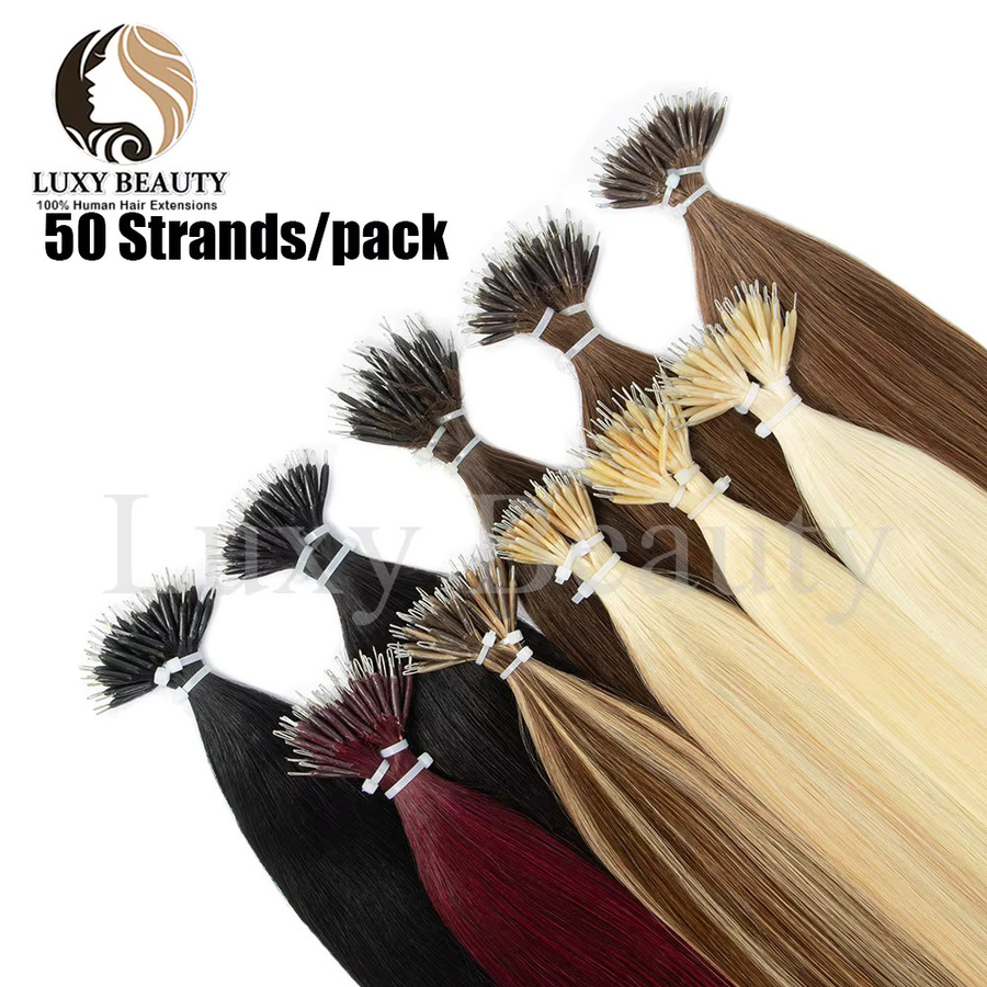 luxy beauty Echthaar-Extensions Nano-Ringe, Schwarz Braun, 30g - Bild 2