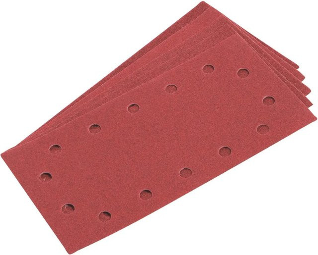 LUX-TOOLS Schleifstreifen für Exzenterschleifer, Farbe: Rot, B: 28,0 cm, H: 11,5 cm, Körnung: K40, geeignet für Holz und Metall - Bild 1