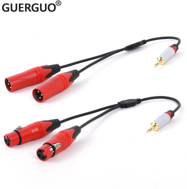 GuerGuo Dual-XLR-zu-3,5mm-Klinke-Audiokabel für Lautsprecher und Mischpulte, Mehrfarbig - Bild 1