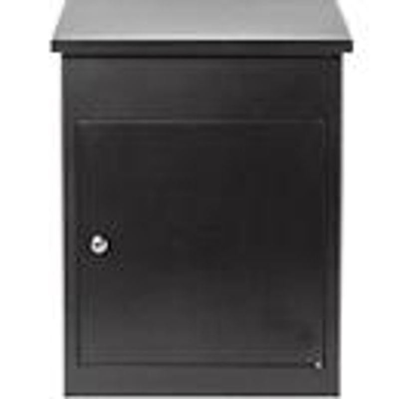 Wetterfeste Paketbox Phoenix PB0580 aus Stahl mit Diebstahlsicherung und Schlüsselschloss, Schwarz, B: 44 cm, T: 35 cm, H: 58 cm - Bild 3