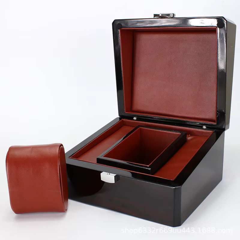 GMOGAR Uhrenbox Holz, Leder, Schwarz, Unisex - Bild 4