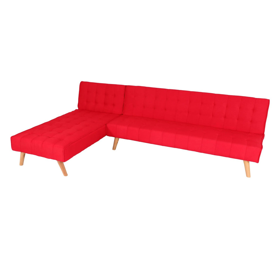 MCW Ecksofa K38 Klappsofa in Rot mit Massivholzgestell und reversibler Liegefläche, B: 256 cm, T: 176 cm, H: 75 cm - Bild 2