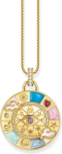 Thomas Sabo Kettenanhänger Glücksrad, vergoldet, 925 Silber, Damen, Zirkonia - Bild 1