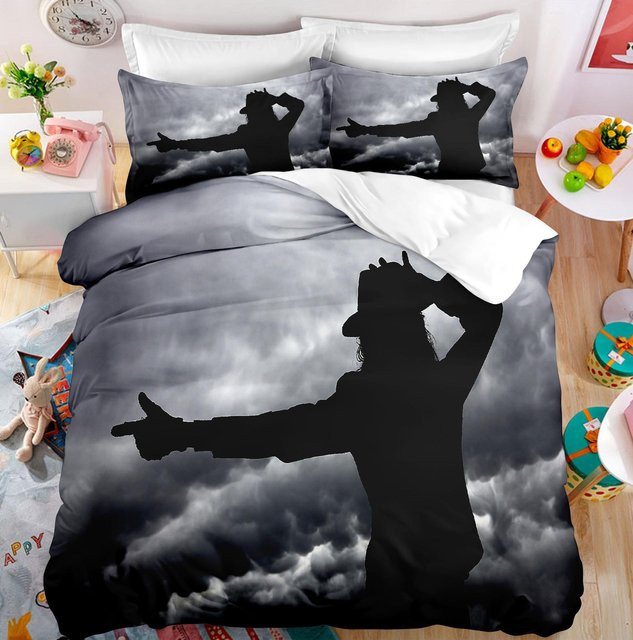 Yiran Home Michael Jackson Bettwäsche-Set mit Motiv, Mehrfarbig, Bestehend aus Bettbezug und Kissenbezug, B/H: 200 x 200 cm - Bild 1