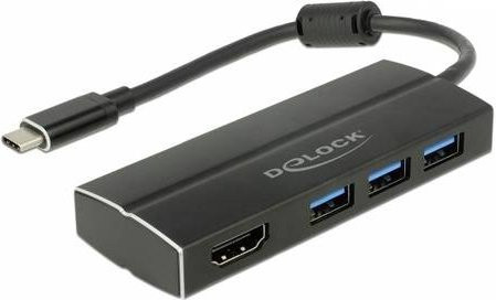 Delock USB-C Multiport Hub Schwarz mit USB-A und HDMI Anschlüssen - Bild 1