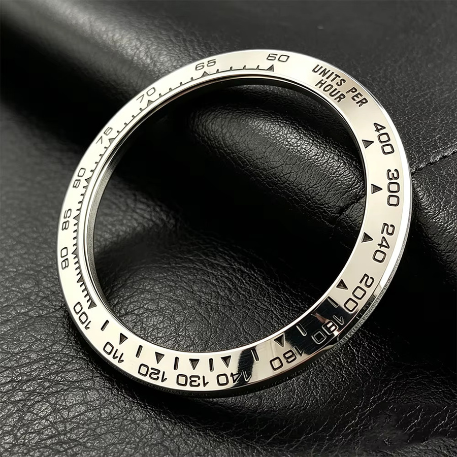 OUMASHI Lünetteneinlage Keramik, silber, 39,3*31,5 mm, Uhren-Ersatzteil - Bild 3