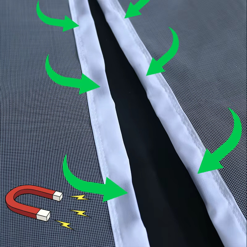 DTGJ Magnetisches Türgitter als Insektenvorhang in Weiß mit automatischer Schließung für Küche und Wohnzimmer - Bild 3