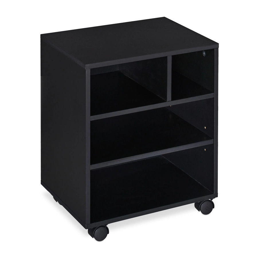 Relaxdays Rollcontainer aus Spanplatte und Kunststoff in Schwarz, Mobil für Büro und Arbeitszimmer, B/T/H: 49 x 40 x 30 cm - Bild 2