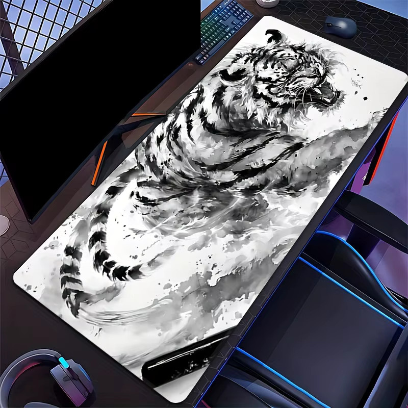 Ink Tiger Gaming-Mauspad in Multicolour, große wasserabweisende Schreibtischunterlage mit rutschfester Gummiunterseite für PC, Laptop und Büro - Bild 5
