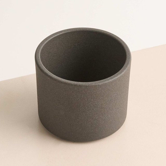 Minimalistischer Keramik Übertopf von BLUME2000 in Anthrazit, Höhe: 12 cm, Breite: 10 cm, Tiefe: 10 cm - Bild 1