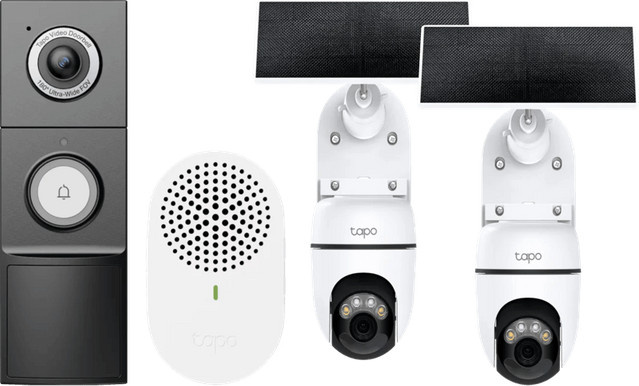 TP-Link Tapo C610 Solar Kit Doppelpack in Weiß mit D235 Smart Battery und Wired Doorbell sowie Wi-Fi-Anbindung - Bild 1