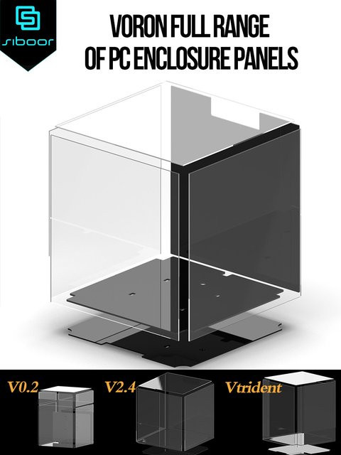 Siboor Gehäuseplatten PC-Kit V2.4 Abdeckblech für Voron 0.2 Trident 2.4 in Transparent - Bild 1