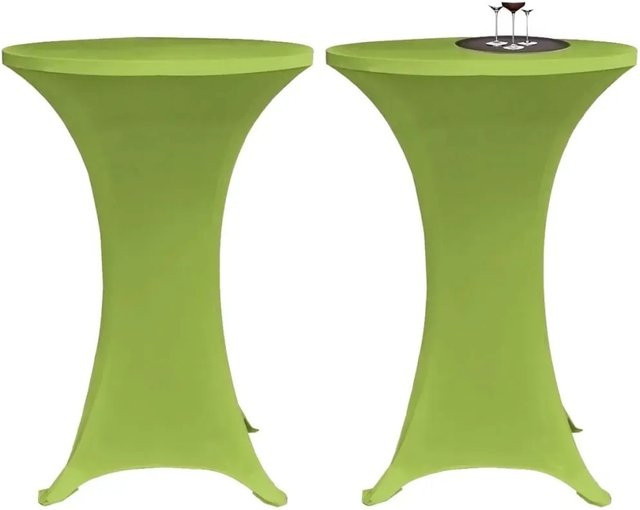 4er-Set vidaXL Stretch-Tischhussen aus Polyester und Spandex in Apfelgrün, Durchmesser: 70 cm - Bild 1