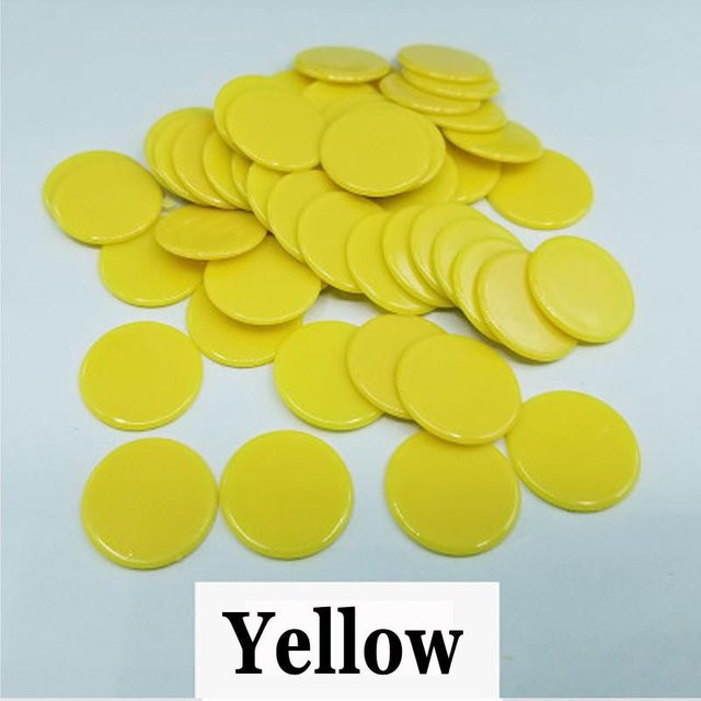 Binchi Bingo-Chips Marker, Kunststoff, Gelb, 100 Stück - Bild 1