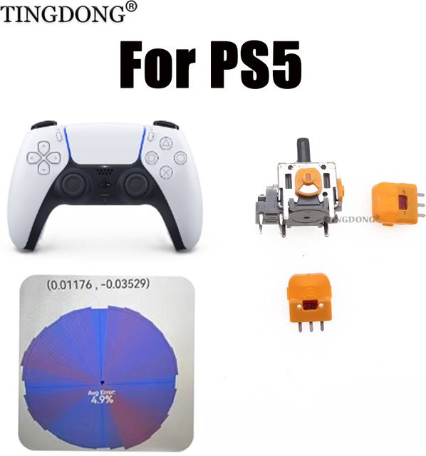 TingDong 10 Stück Hall-Effekt-Analog-Joysticks für PS5 DualSense, hochpräzise und driftfrei - Bild 1
