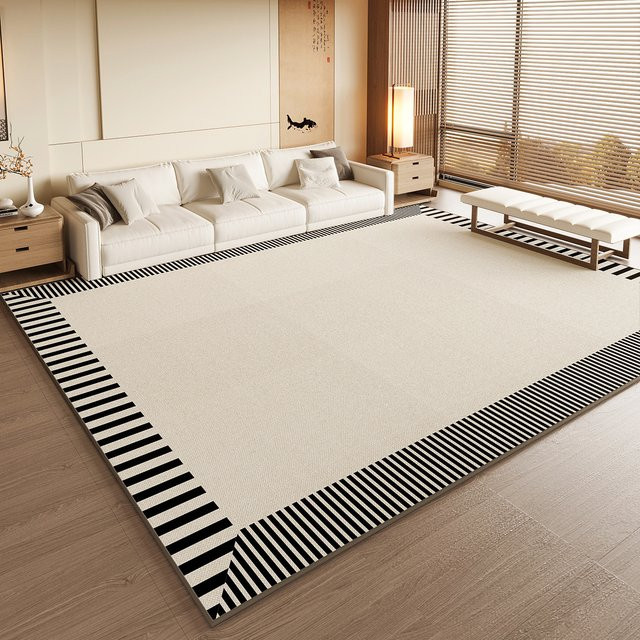 VIKAMA Luxuriöser Teppich in Beige, Modernes Rechteckiges Design für Wohnzimmer und Schlafzimmer, Verschleißfest und Pflegeleicht - Bild 1