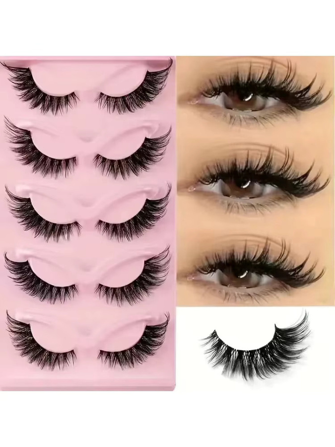CNKESS Künstliche Wimpern Cat-Eye, 5 Paar, Unisex - Bild 5