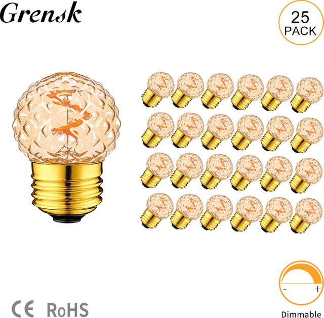 Grensk Vintage LED Spiral Glühbirne G40 in Braun mit E27 Sockel, 1,5 W, dimmbar - Bild 1