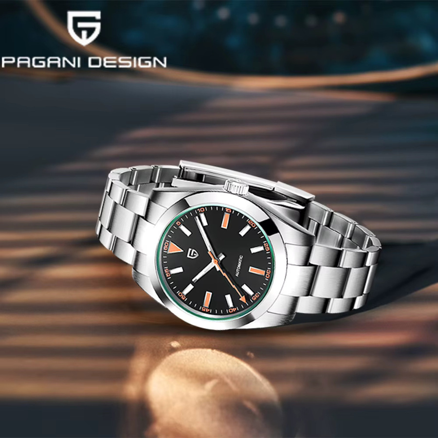 Pagani-Design Armbanduhr, Automatik, Edelstahl, Schwarz, Herren - Bild 3