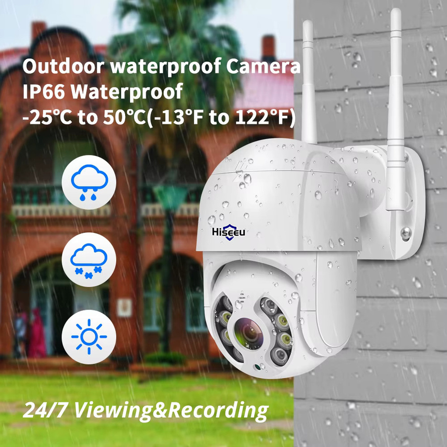 Hiseeu PTZ Wi-Fi IP-Außenkamera Speed Dome mit 5-fachem digitalem Zoom in Weiß - Bild 6