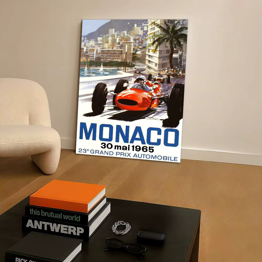 MINISO Vintage Monaco Prix F1 Racing Poster Aufkleber, wasserfest, mehrfarbig, 15 x 15 cm - Bild 5