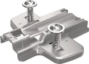 Hettich Montageplatte Sys.8099 Sensys STA in Nickel Optik/Silber aus Stahl mit Pilotzubehör und Spezialschrauben - Bild 1