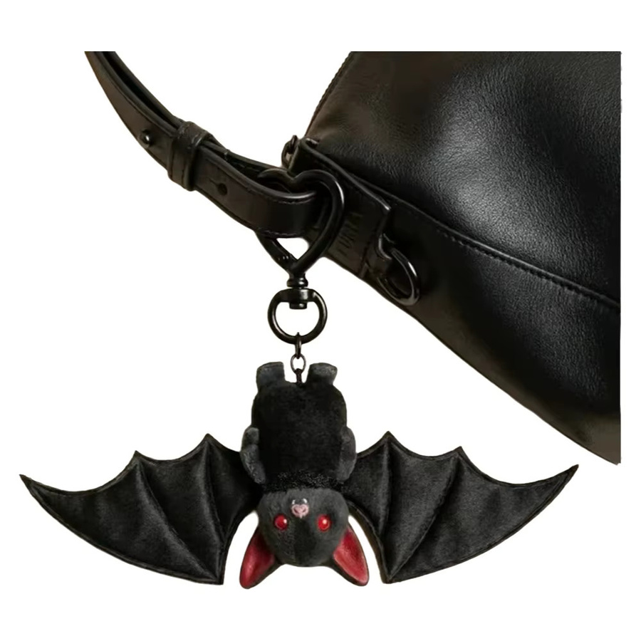 FTCY Schlüsselanhänger Plüsch-Fledermaus, schwarz, Unisex - Bild 6