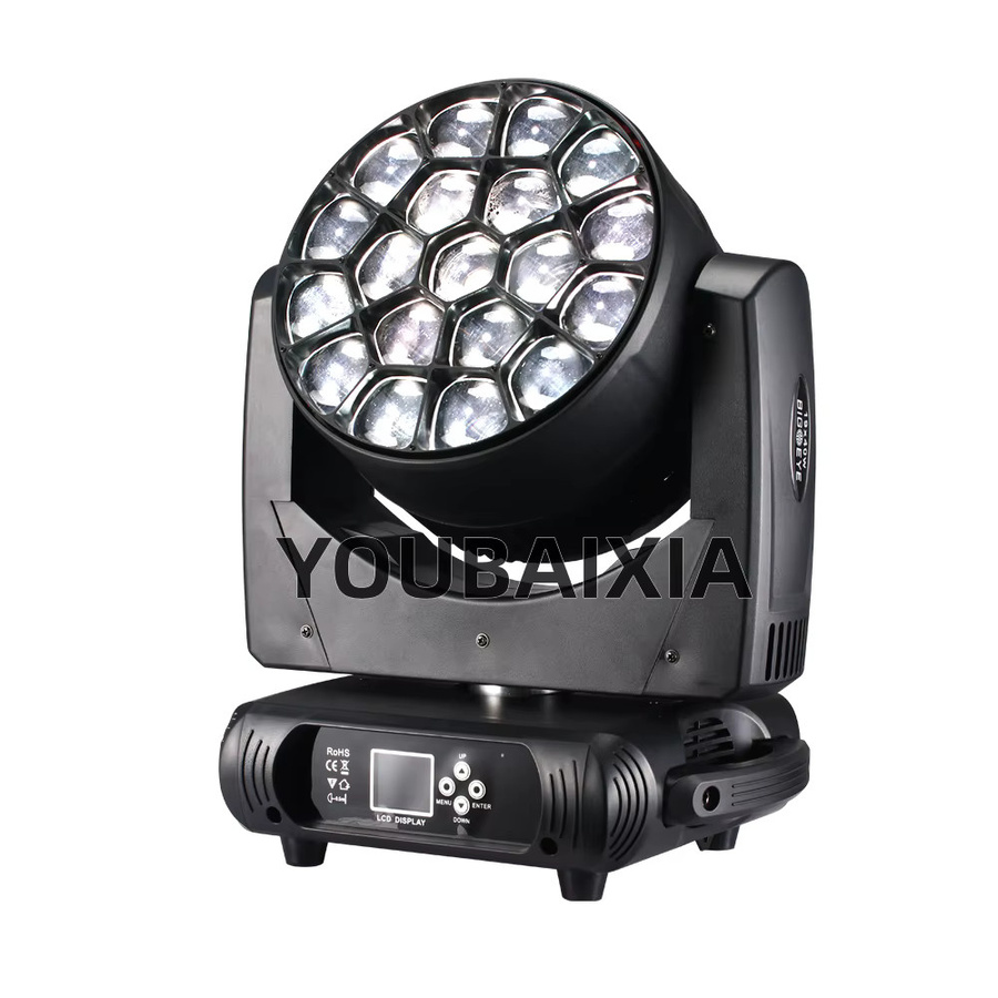 YOUBAIXIA Big Bee Eyes Moving Head mit Ringstrahl und Wash-Funktion, 19x40W RGB, Schwarz - Bild 2