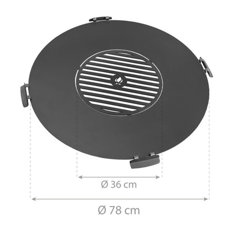 CookKing Grillplatte mit Grillrost aus Stahl in Schwarz, Durchmesser: 78 cm - Bild 2