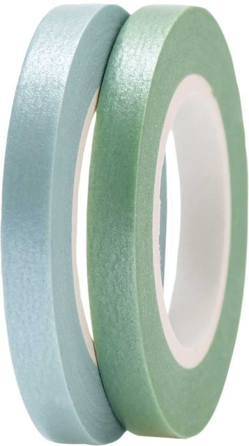 Rico Design Paper Poetry Washi Tapes in Mint-Aqua, 2 Stück, Breite: 5 mm, Länge: 10 m pro Rolle - Bild 1