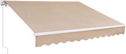 VEVOR Markise manuell ausfahrbar, Sonnenschutz aus wasserabweisendem Polyester mit Kurbel für Terrasse und Balkon, B: 365,76 cm, T: 304,8 cm - Bild 1
