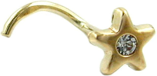 Gallay Nasenstecker Stern, 14Kt Gold, Zirkonia, 4mm - Bild 1