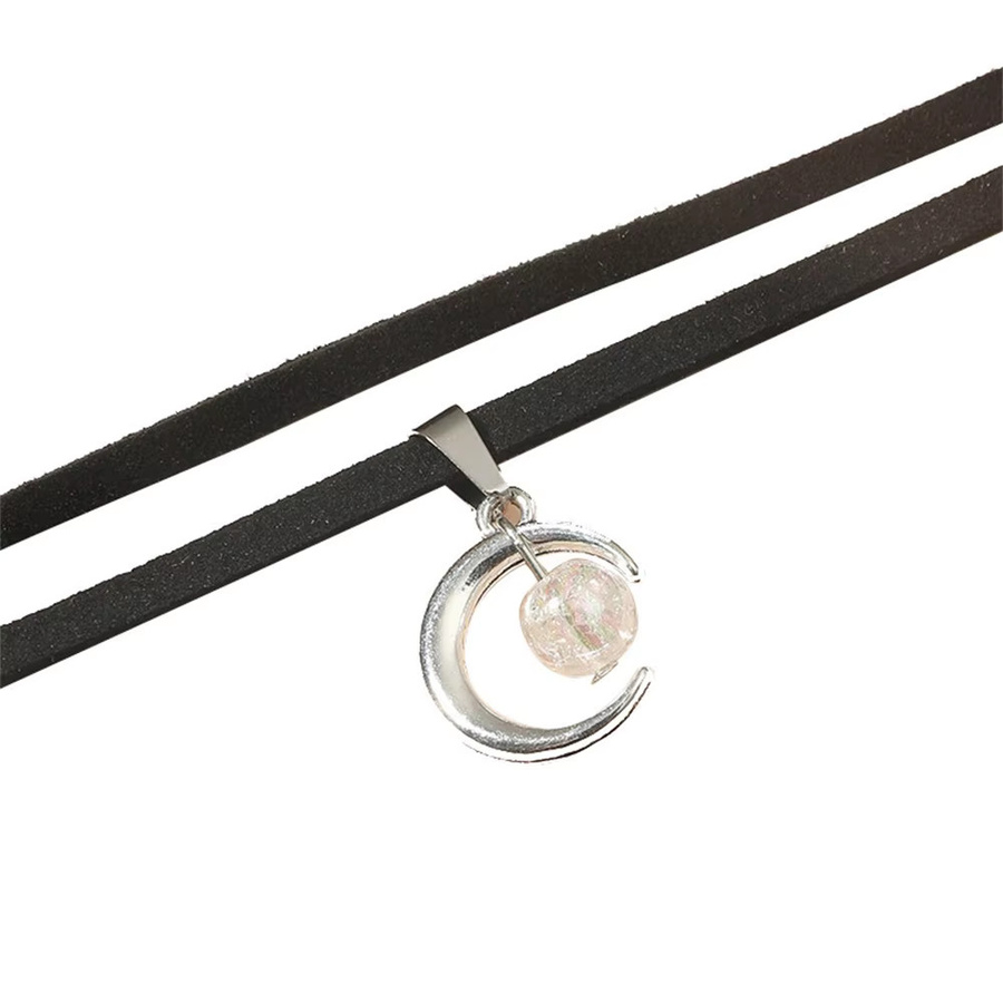 Halskette Mond Anhänger, Silber, Perle, Vintage, Unisex - Bild 3