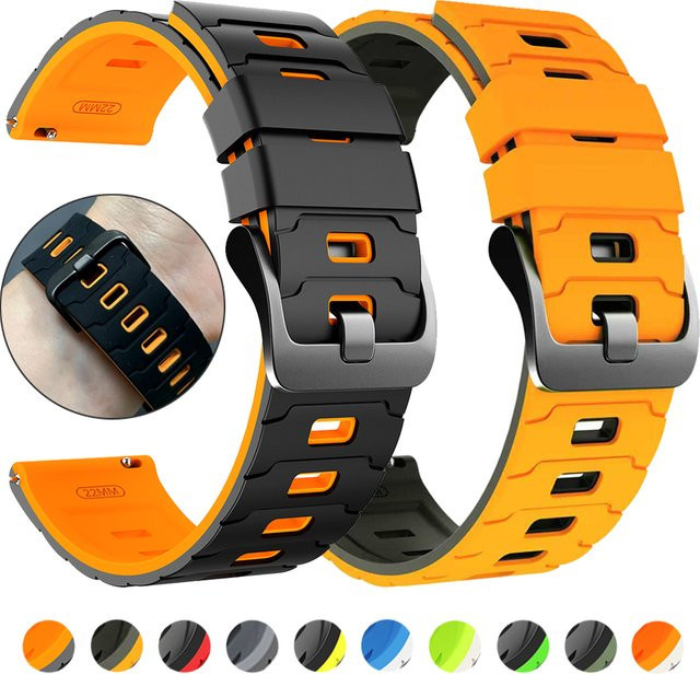 Fossil Uhrenarmband Silikon, 22 mm, Schwarz, Unisex - Bild 1