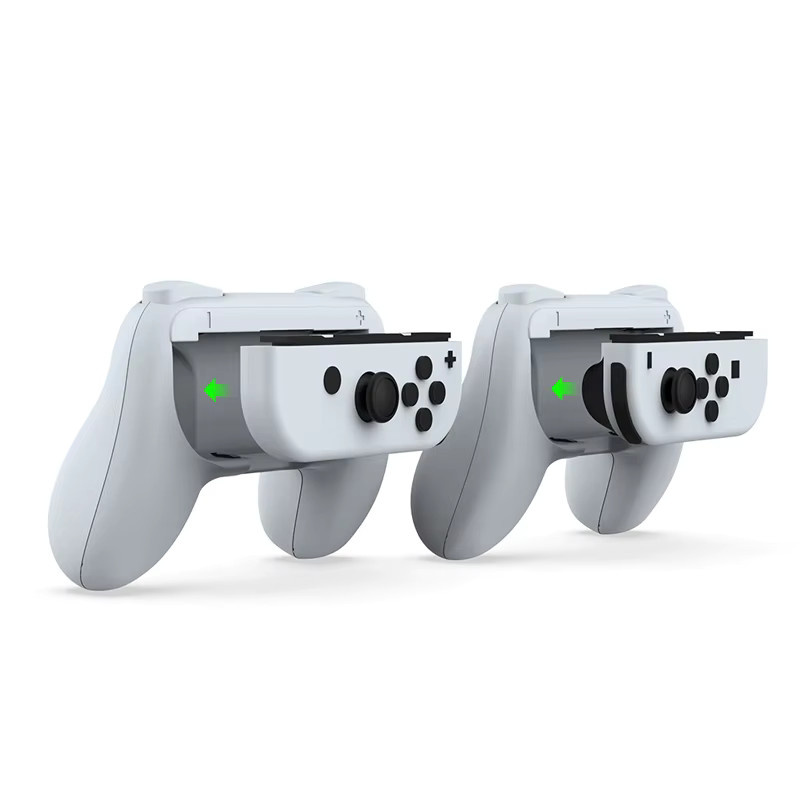 Rgeek 2er-Set Handgriffe kompatibel mit Nintendo Switch und Switch OLED Joy Con in Blau und Rot - Bild 1