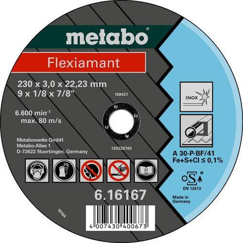Metabo Trennscheibe gerade für rostfreien Stahl, Durchmesser: 125 mm, 25 Stück, Mehrfarbig - Bild 1