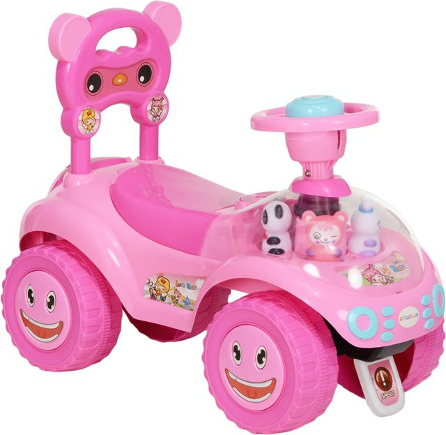 AIYAPLAY Rutschauto, Rutschfahrzeug mit Musik, Hupe, Licht, Rosa, ab 1 Jahr - Bild 1