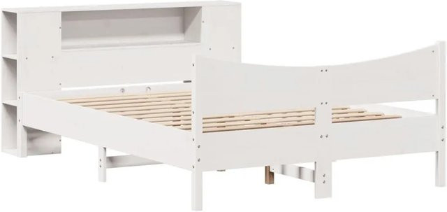 vidaXL Massivholzbett aus Kiefernholz in Weiß mit rustikaler Optik B/T/H: 140 x 200 x 82 cm - Bild 1
