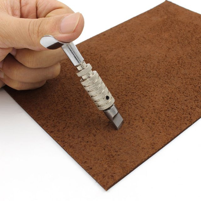 QJH Kunstleder-Stanzwerkzeug aus Metall in Silber für DIY-Gravur- und Schnitzprojekte - Bild 1