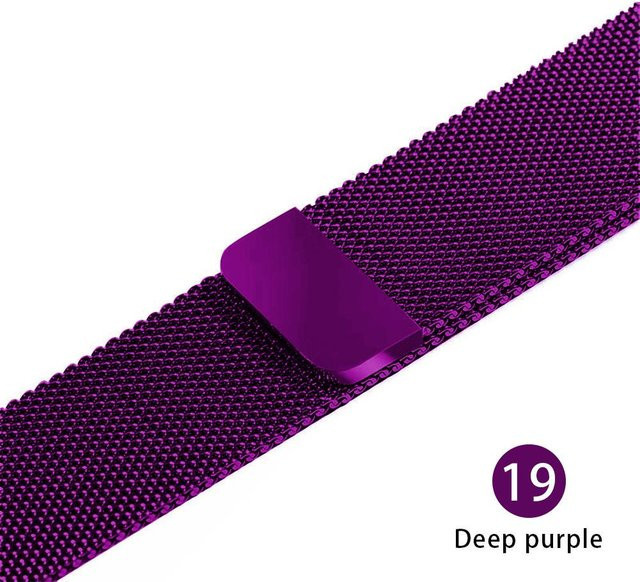 VAORLO Uhrenarmband Edelstahl, Milanese Loop, purple, Unisex - Bild 1