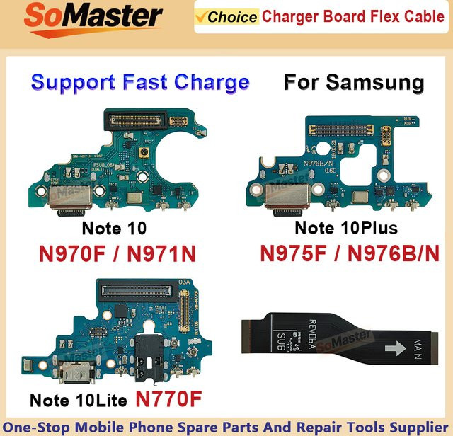 USB-Ladeanschluss-Platine mit Flexkabel für Samsung Galaxy Note 10 Plus Lite N970F N971N N975F N976B N770F mit USB-C Anschluss - Bild 1