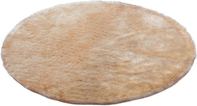 Vente-unique Wohnzimmerteppich Dolce Shaggy rund in Beige Durchmesser: 200 cm - Bild 1
