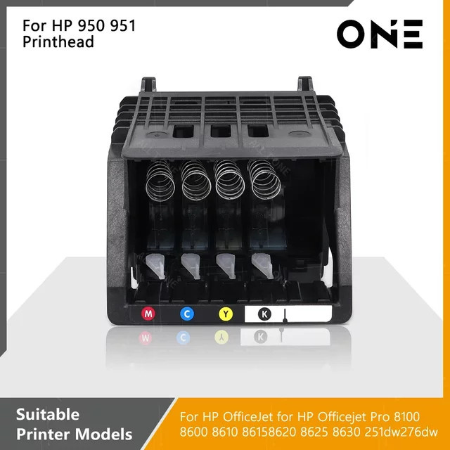 HP Druckkopf für HP 950 951 950XL 951XL Tintenstrahldrucker, kompatibel mit HP Pro 8610 8615 8630 8640 8660 251DW 271DW 276DW 8600 8620, Farbe Schwarz, refurbished - Bild 1