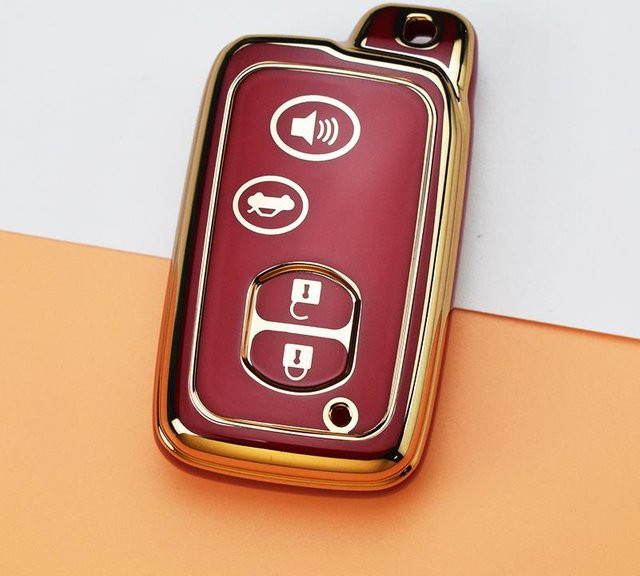 Weiches TPU-Autoschlüsselgehäuse für Toyota Aqua RAV4 Land Cruiser Camry Prado Corolla Prius als Abdeckung für Keyless Remote Fob mit 2 oder 3 Tasten - Bild 1
