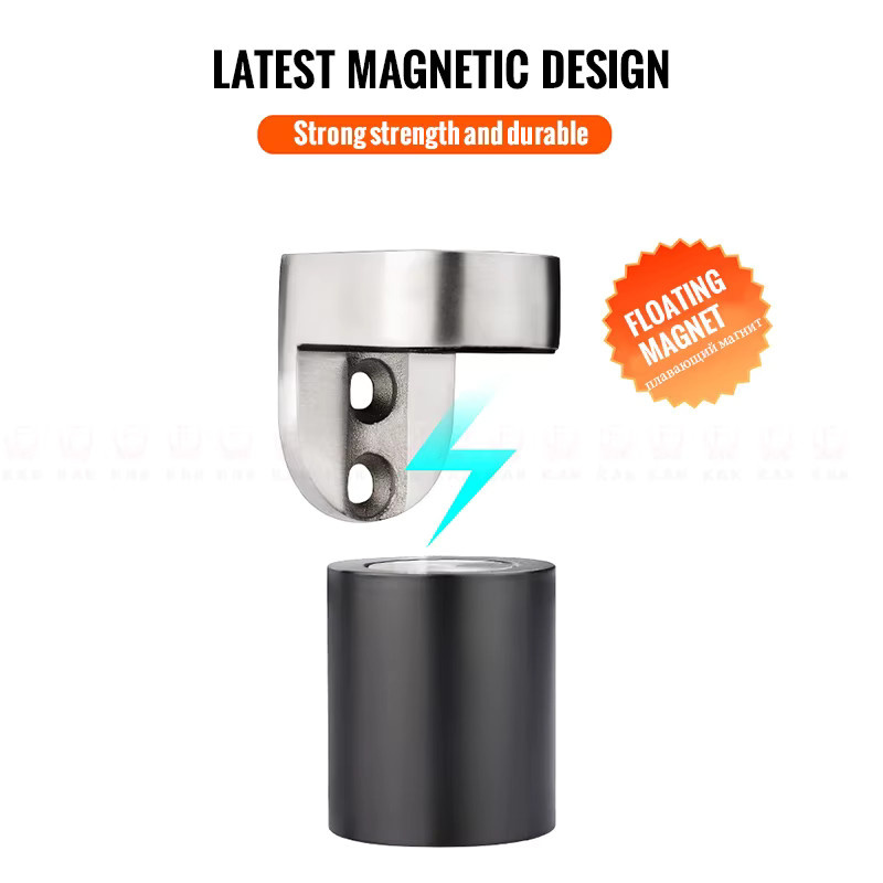 KAK Magnetischer Türstopper aus massivem Edelstahl 304, zylindrischer schwerer Türhalter - Bild 2
