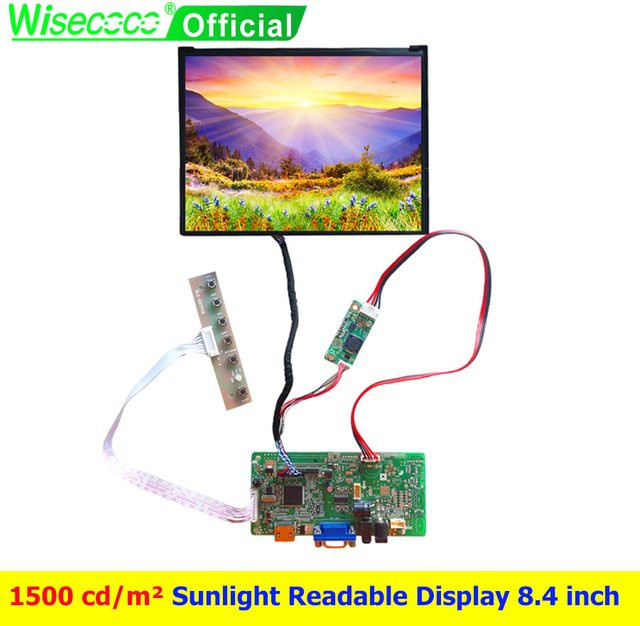 Wisecoco 8,4 Zoll LCD-Display in Schwarz mit 1500 Nits Helligkeit und 1024 x 768 Auflösung für den Außeneinsatz - Bild 1