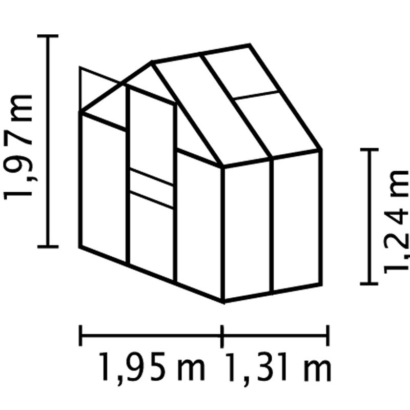 Vitavia Gewächshaus Venus 2500 in Smaragd Grün mit 2,5 m² Anbaufläche und 3 mm ESG-Glas - Bild 2